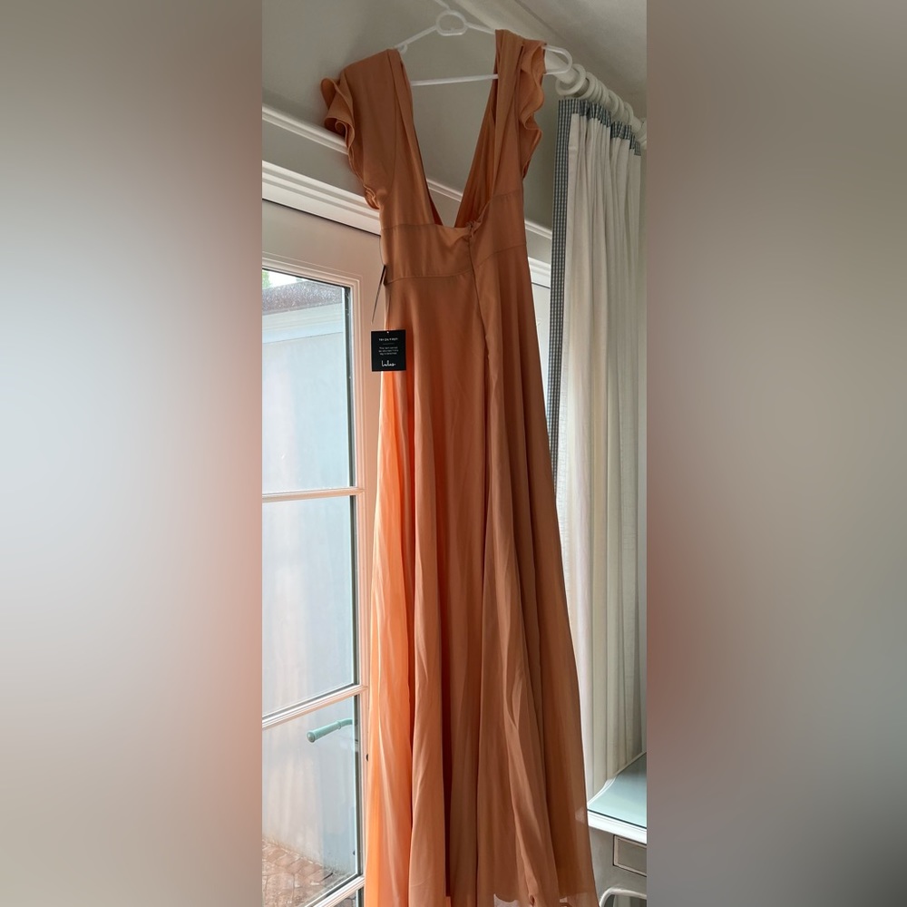 lulus light orange long dress